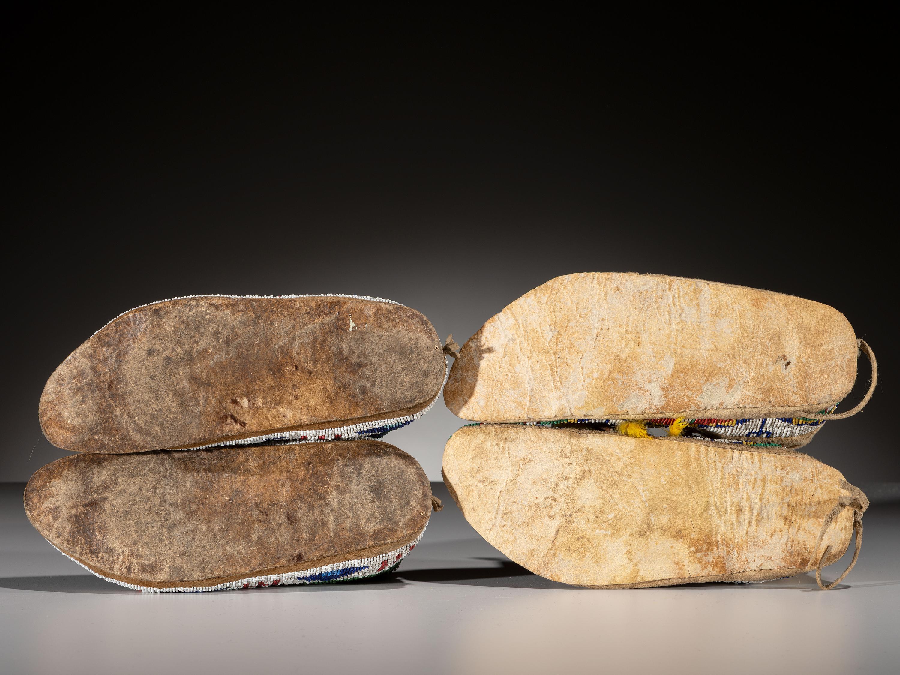 Sioux Beaded Hide Moccasins