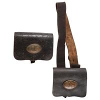 Lot of Two U.S. Pattern 1861 Cartridge Boxes with Plates (One Broken Sling & Breast Plate)