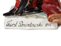 A Pair of Dresden Porcelain Figures of Soldiers
