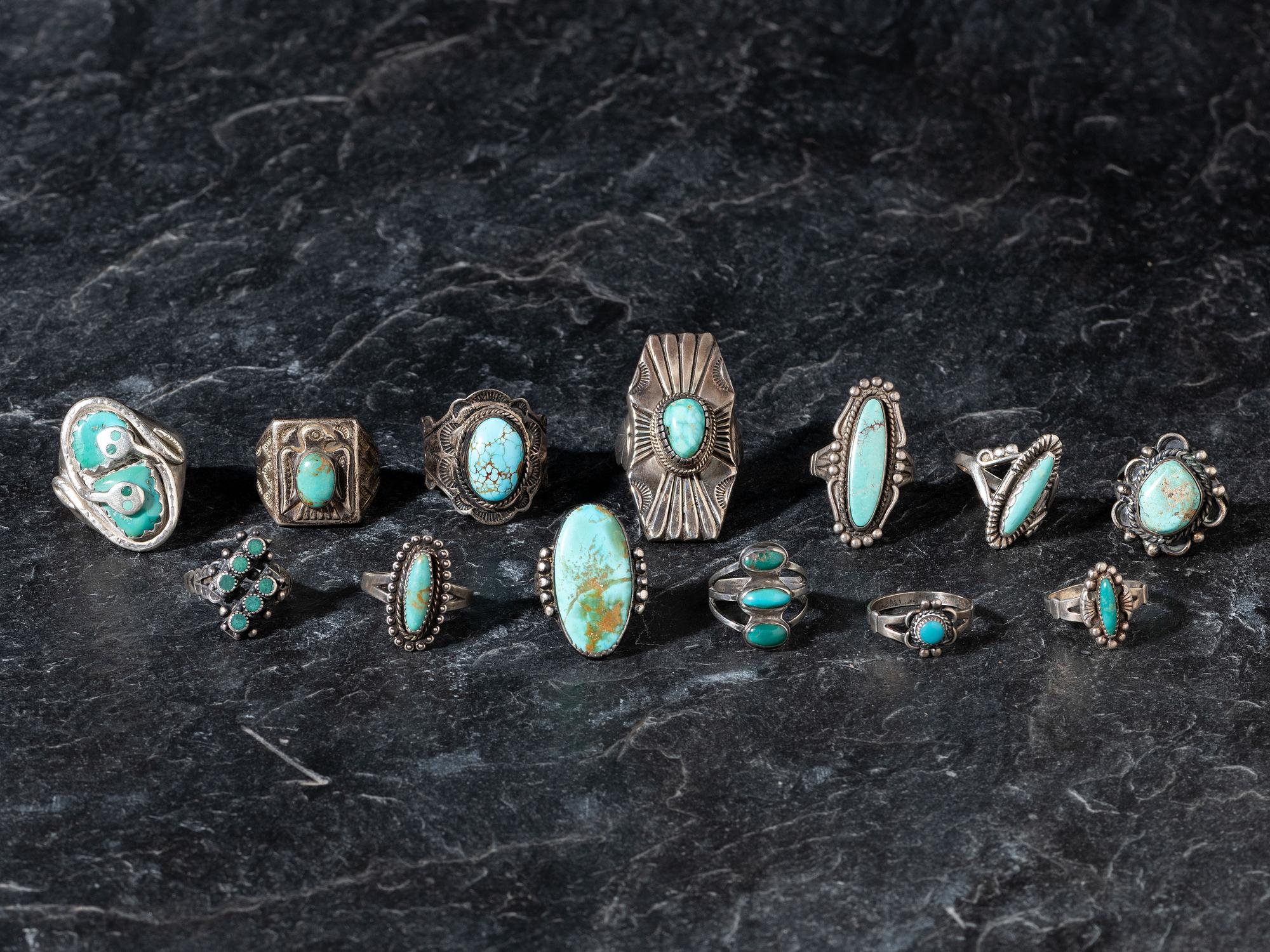 An Assortment of Navajo and Zuni Silver Rings