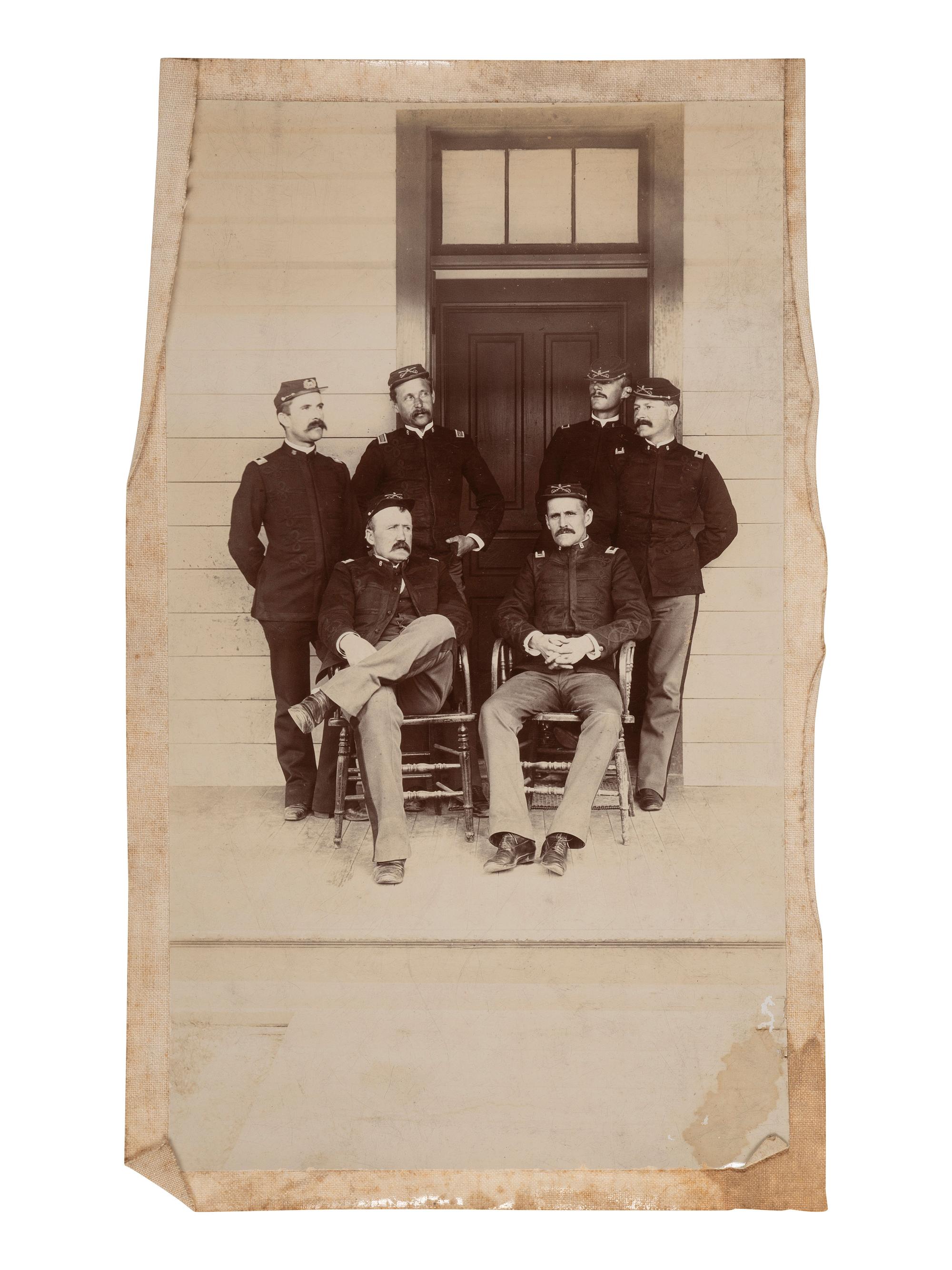 [INDIAN WARS]. A group of 7 photographs of George Lawson Scott and fellow officers stationed in the American West.