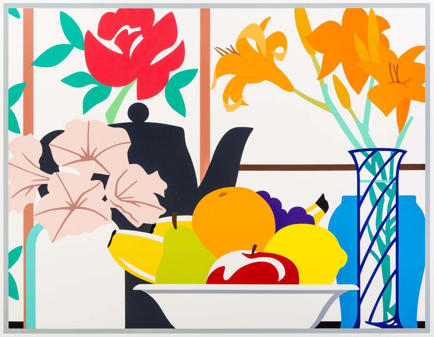 Tom Wesselmann, (American, 1931–2004), Still Life with Petunias, Lilies and Fruit, 1988