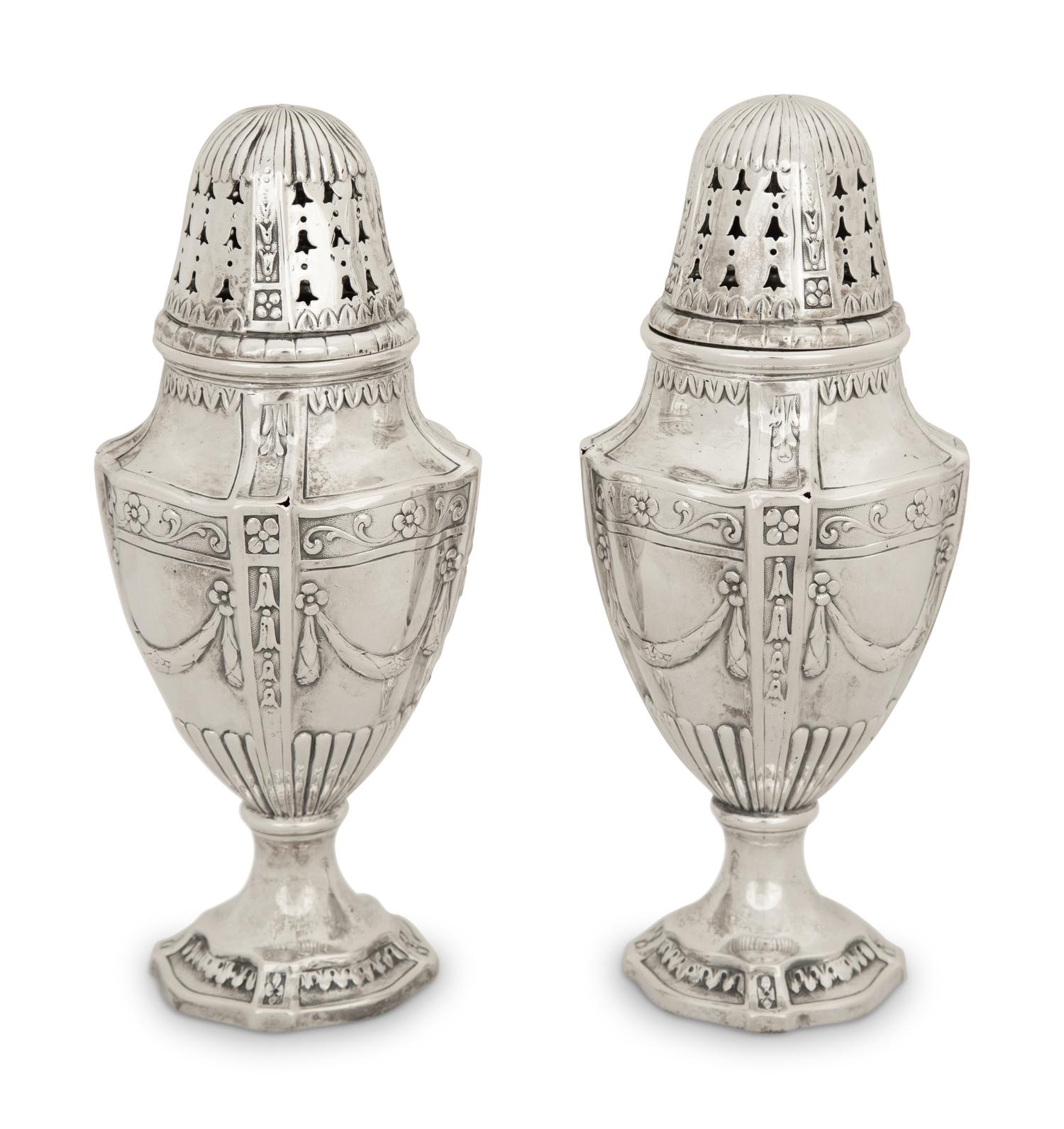 A Pair of Continental Silver Sugar Casters