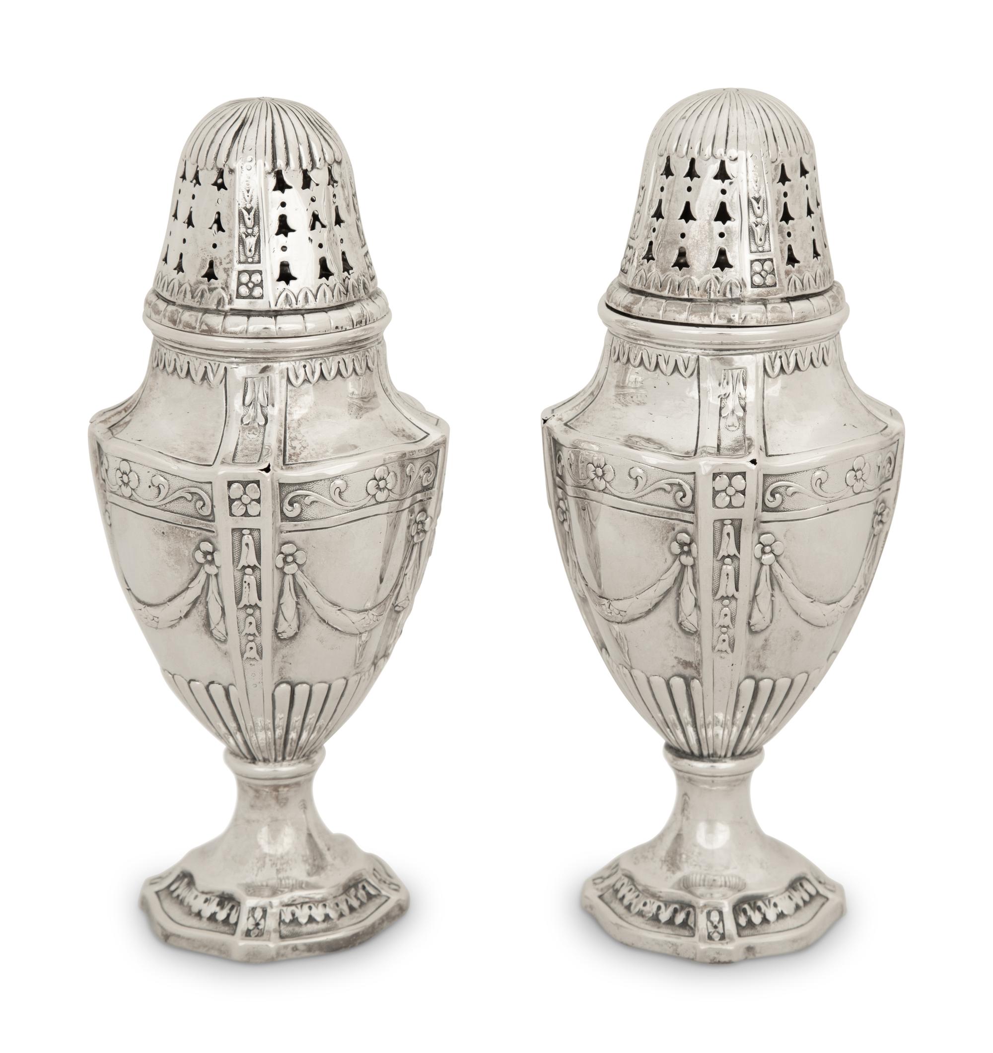 A Pair of Continental Silver Sugar Casters