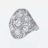 An Art Deco Platinum and Diamond Ring