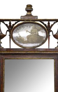 A North Italian Neoclassical Gilt Decorated and Grain-Painted Mirror
