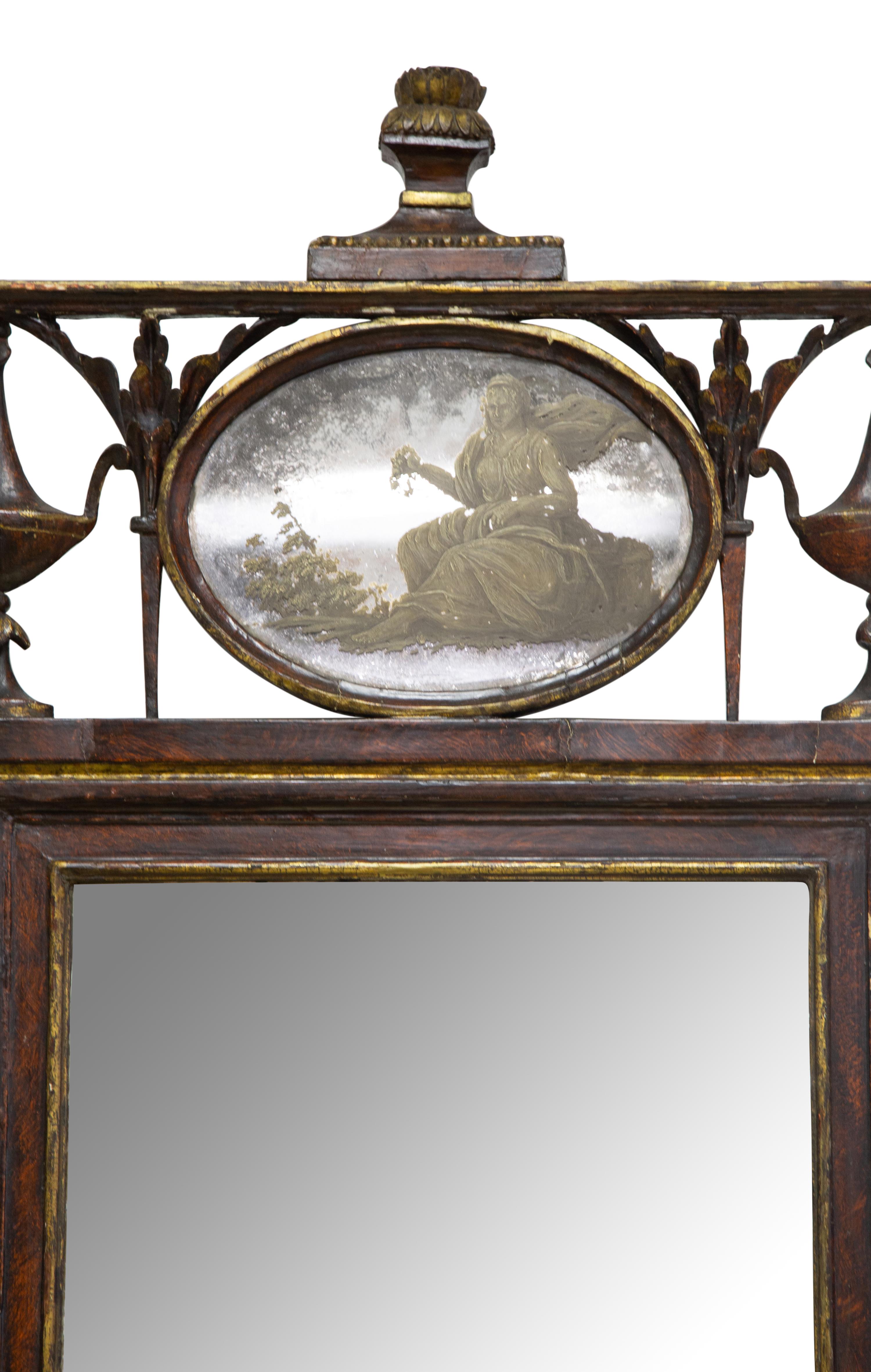A North Italian Neoclassical Gilt Decorated and Grain-Painted Mirror