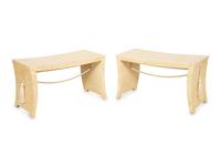 A Pair of Tassle Benches by Thomas Pheasant for Baker Furniture