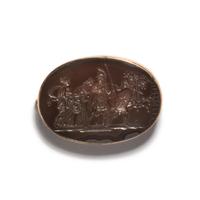 A Neoclassical Agate Brooch with a Homeric Scene of Hector, the Prince of Troy