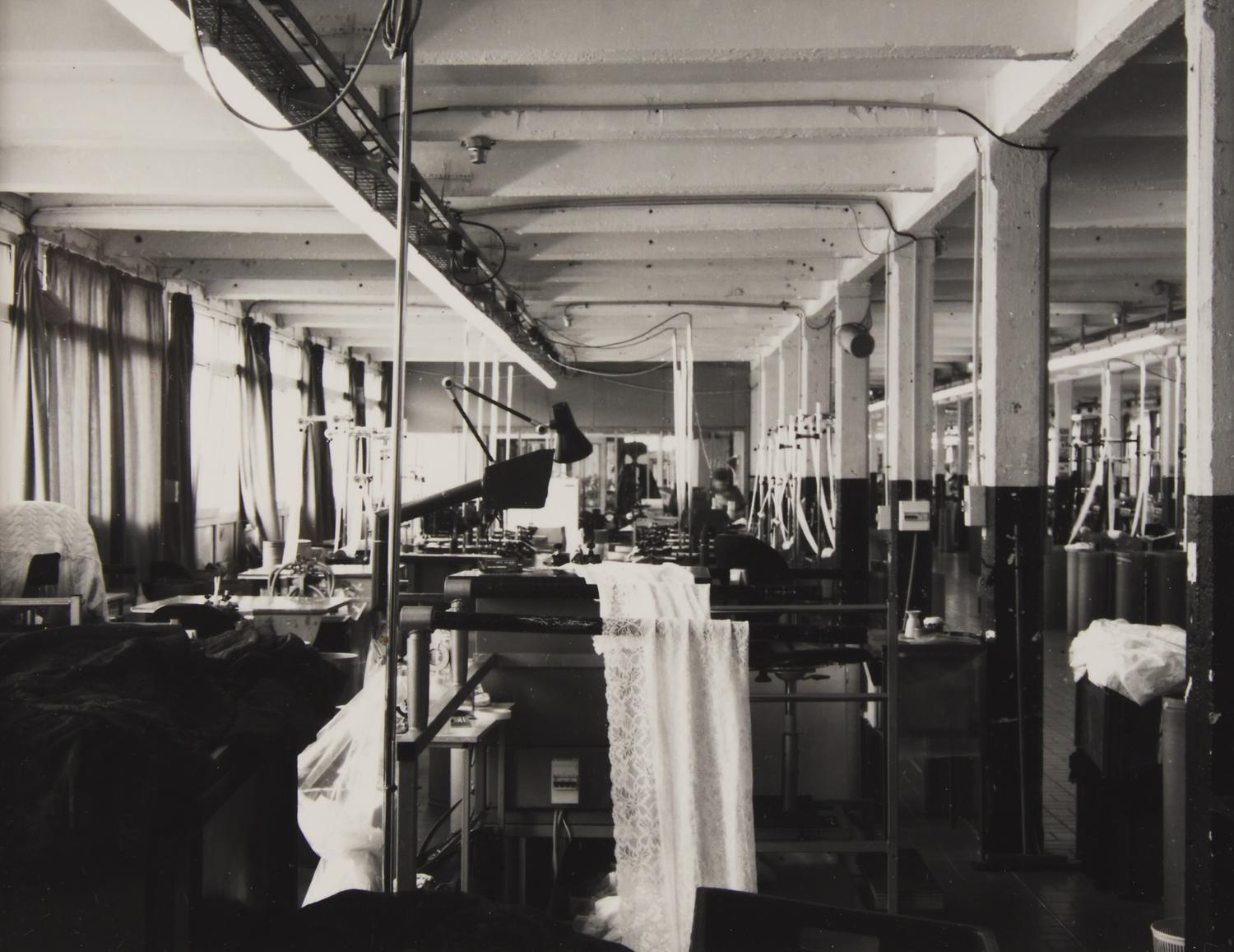 Finishing Room , Jacquartronic Bobbin Array #2, and Quality Control (a group of 3 works), 1993