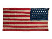 [CIVIL WAR]. A group of 2 American flags, incl. 44-star flag identified to “Camp 6 SoV ILL DIV USA” (Sons of Veterans, Illinois Division USA). [Ca 1891-1896].
