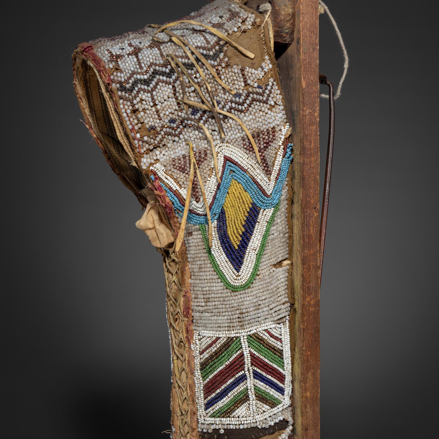 Kiowa Beaded Hide Doll Cradle