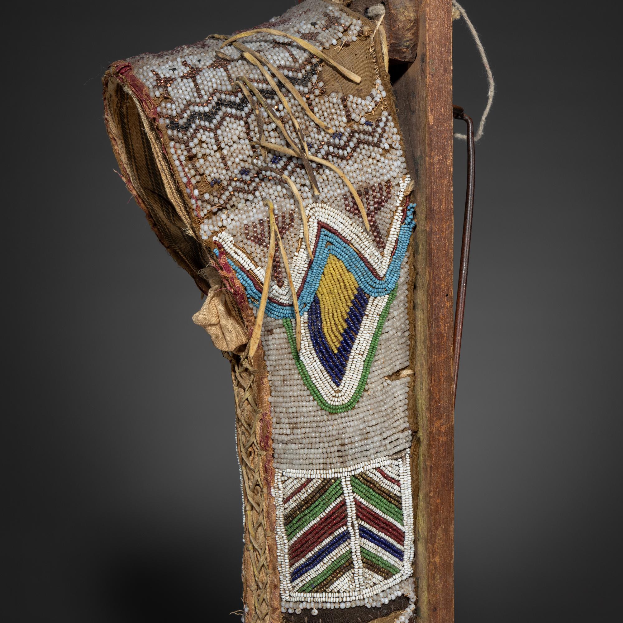 Kiowa Beaded Hide Doll Cradle