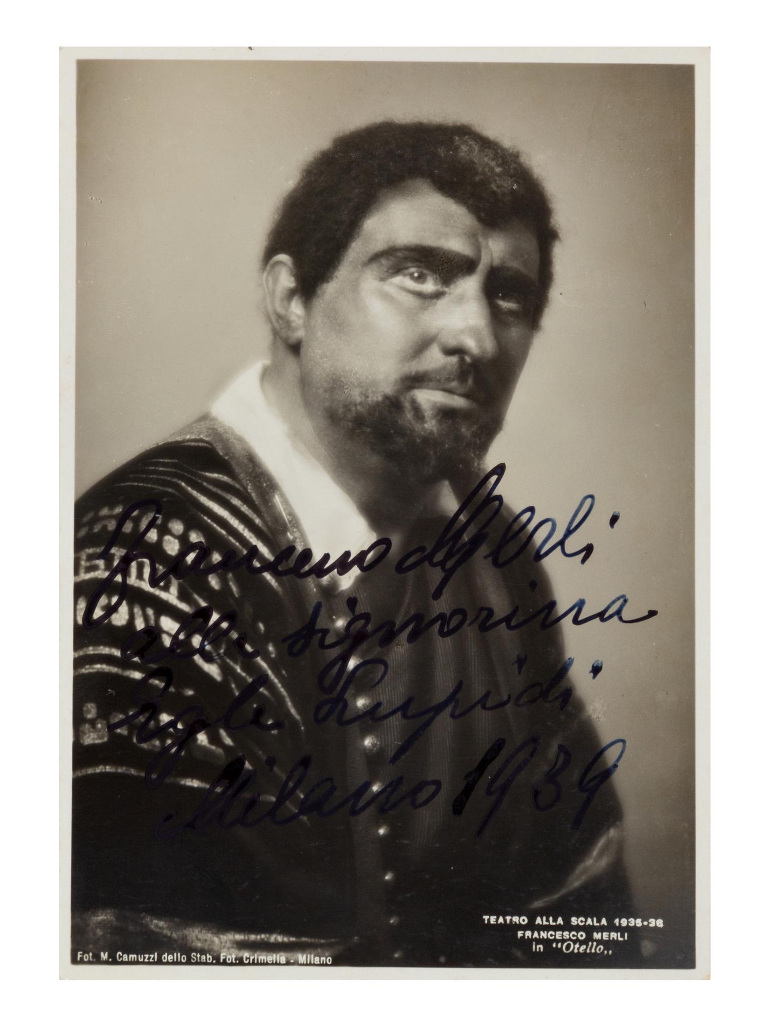 [20TH-CENTURY OPERA SINGERS]. A group of 6 photographs or photographic postcards of opera singers from the 1930s, most signed and inscribed, comprising images of: