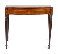 A Federal Inlaid Satinwood and Mahogany Flip Top Table — PROBABLY MASSACHUSETTS, CIRCA 1810