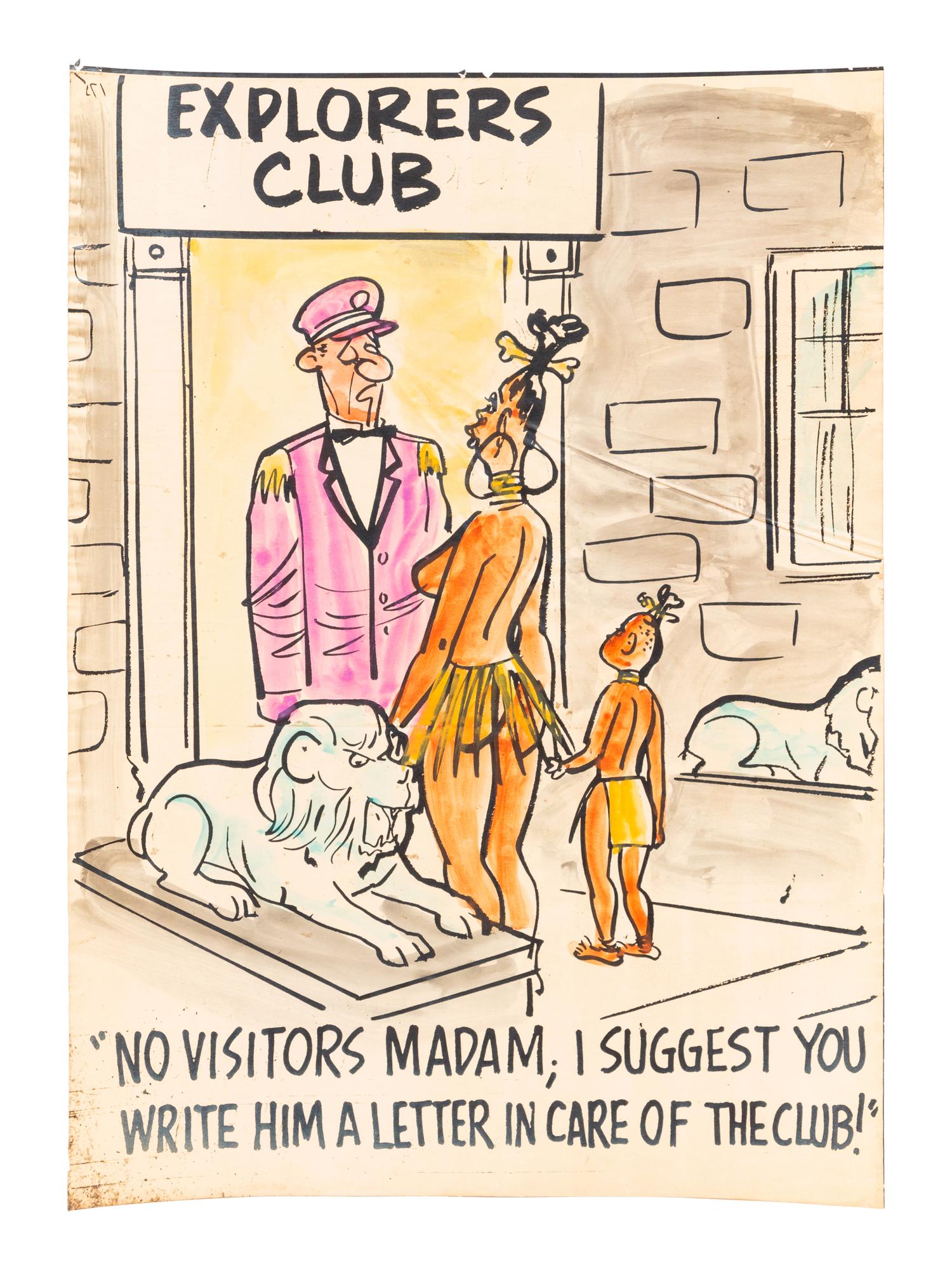 A Group of Six 1950's Era New Yorker Artist Illustrations