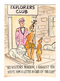 A Group of Six 1950's Era New Yorker Artist Illustrations