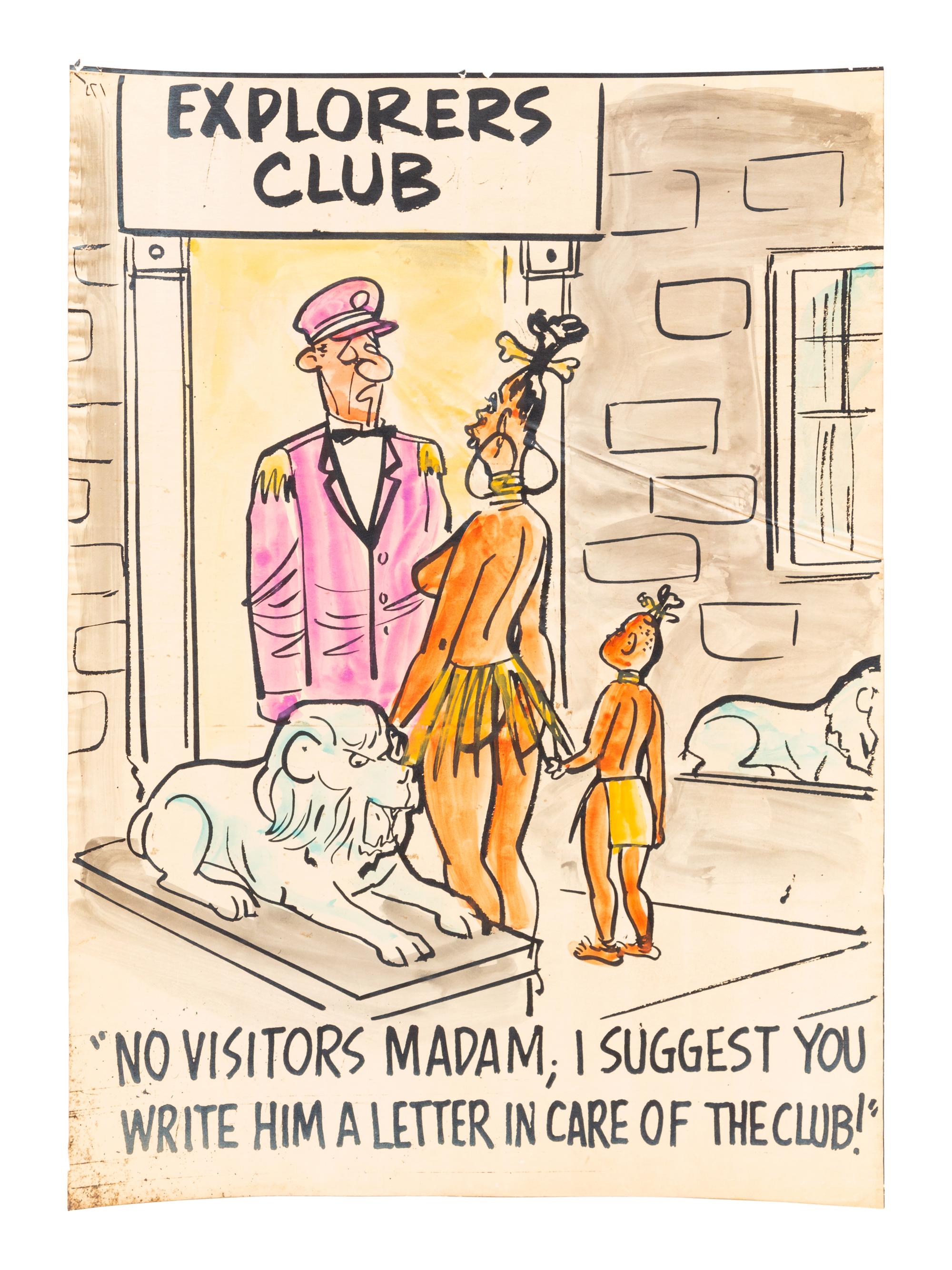 A Group of Six 1950's Era New Yorker Artist Illustrations