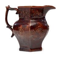 A Rare William Bromley Yellowware Panel Pitcher