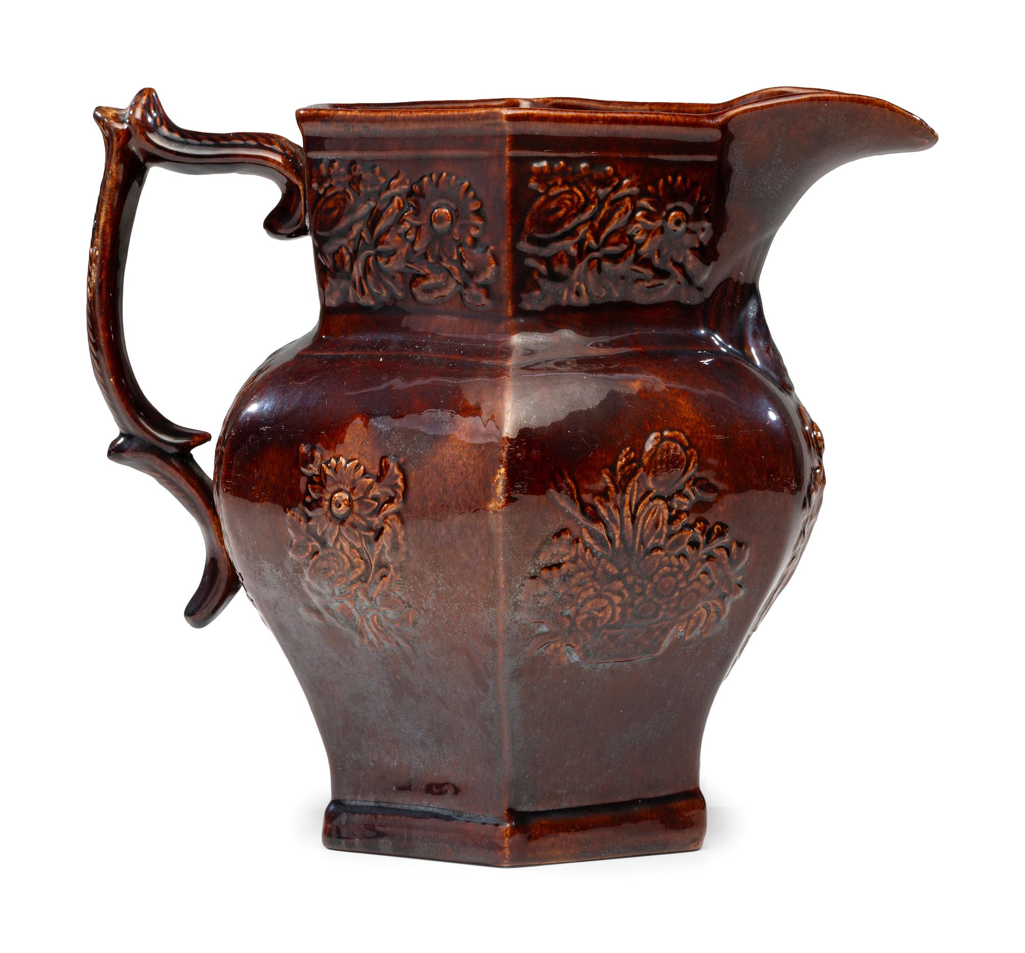 A Rare William Bromley Yellowware Panel Pitcher