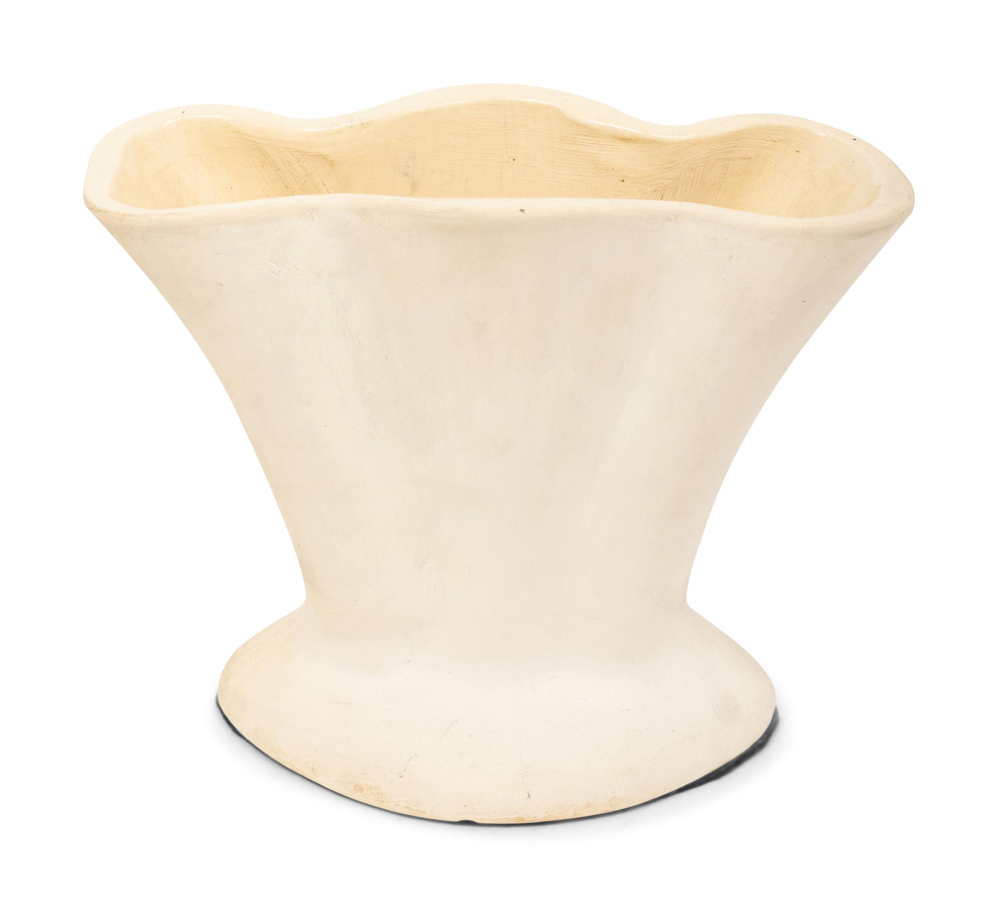 Three English White-Glazed Pottery Table Articles