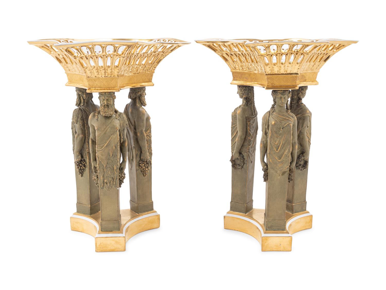 A Pair of Berlin (K.P.M.) Porcelain Centerpieces