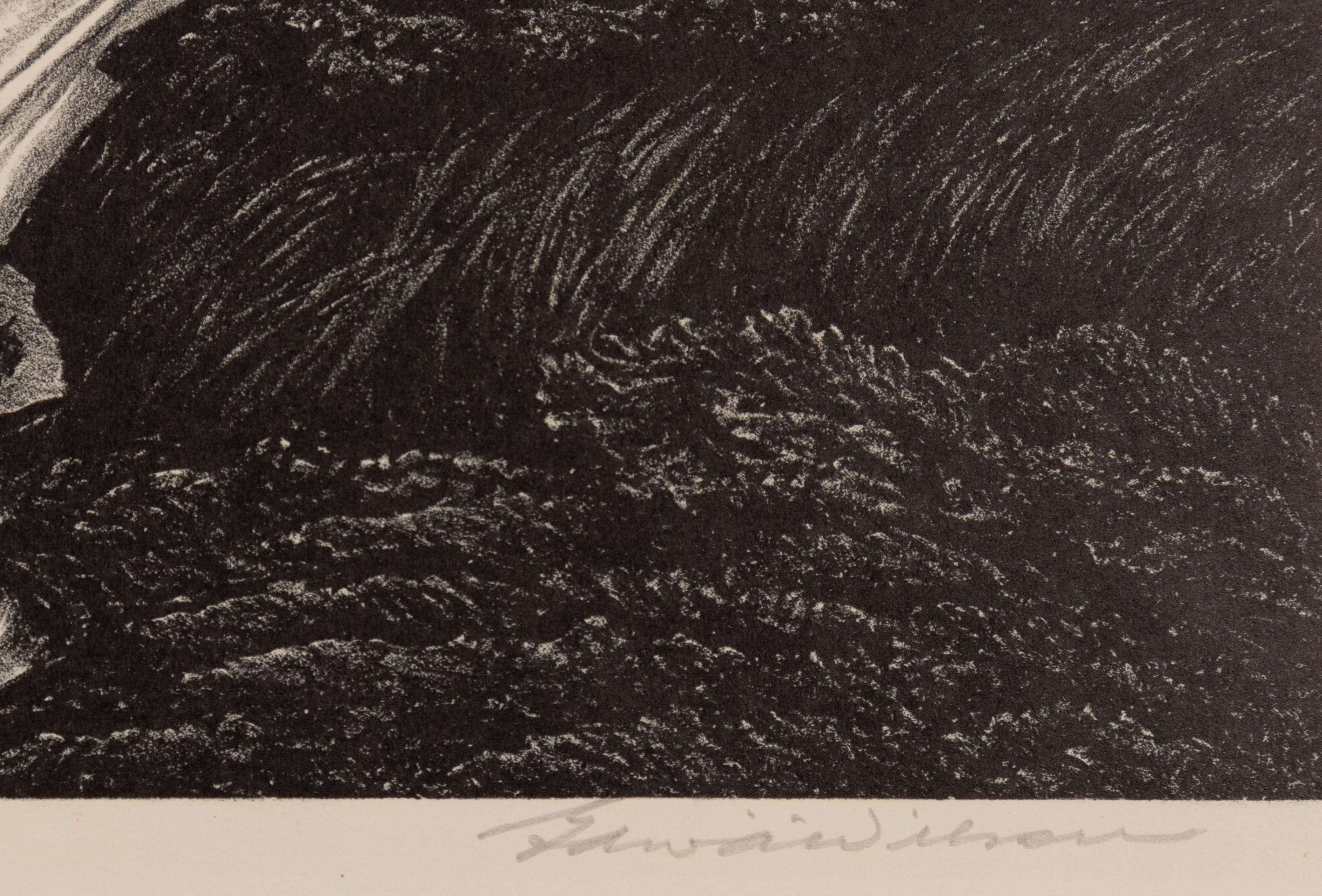 A group of four American prints (Philip Cheney, Sweet Water ; Fred Shane, Farm in the Rockies ; Lynd Ward, The Corral - Tres Cumbres ; Edward A. Wilson, Hog Back Meeting House )