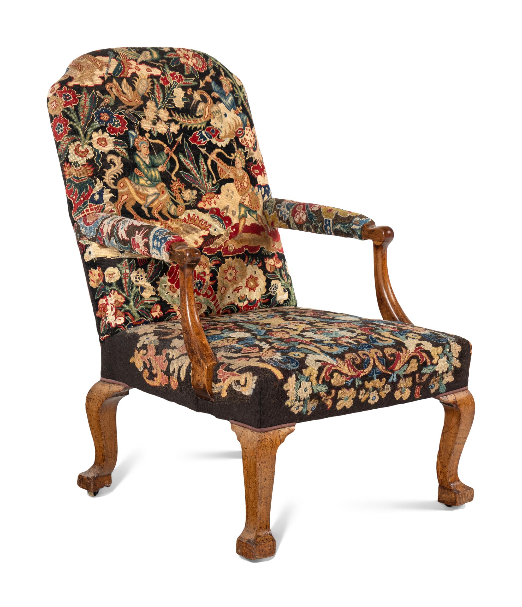 A George I Walnut Library Chair