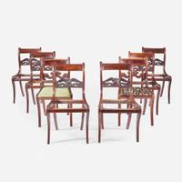 Set of six Federal carved mahogany eagle-back klismos chairs New York, NY, circa 1820