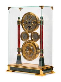 A Swiss Gilt Metal and Marble Mantel Clock