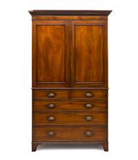 A Regency Mahogany Linen Press