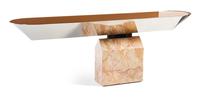 Late 20th Century, , a cantilevered lighted console table