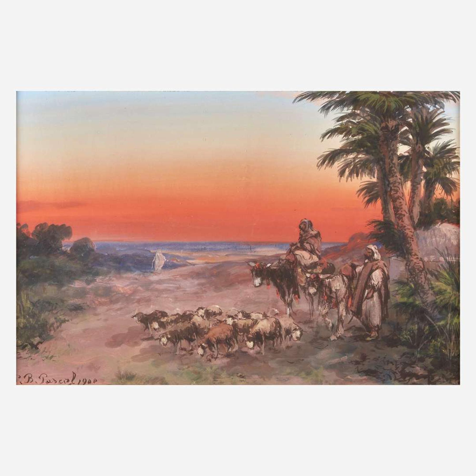 Paul Pascal (French, 1832–1903) Camel Riders Along the Nile; together with three companions
