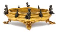 A French Gilt and Patinated Bronze Jardiniere Height 11 x width 30 inches. — LATE 19TH CENTURY