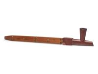 Plains Catlinite Pipe Bow, with Tacked Wood Stem