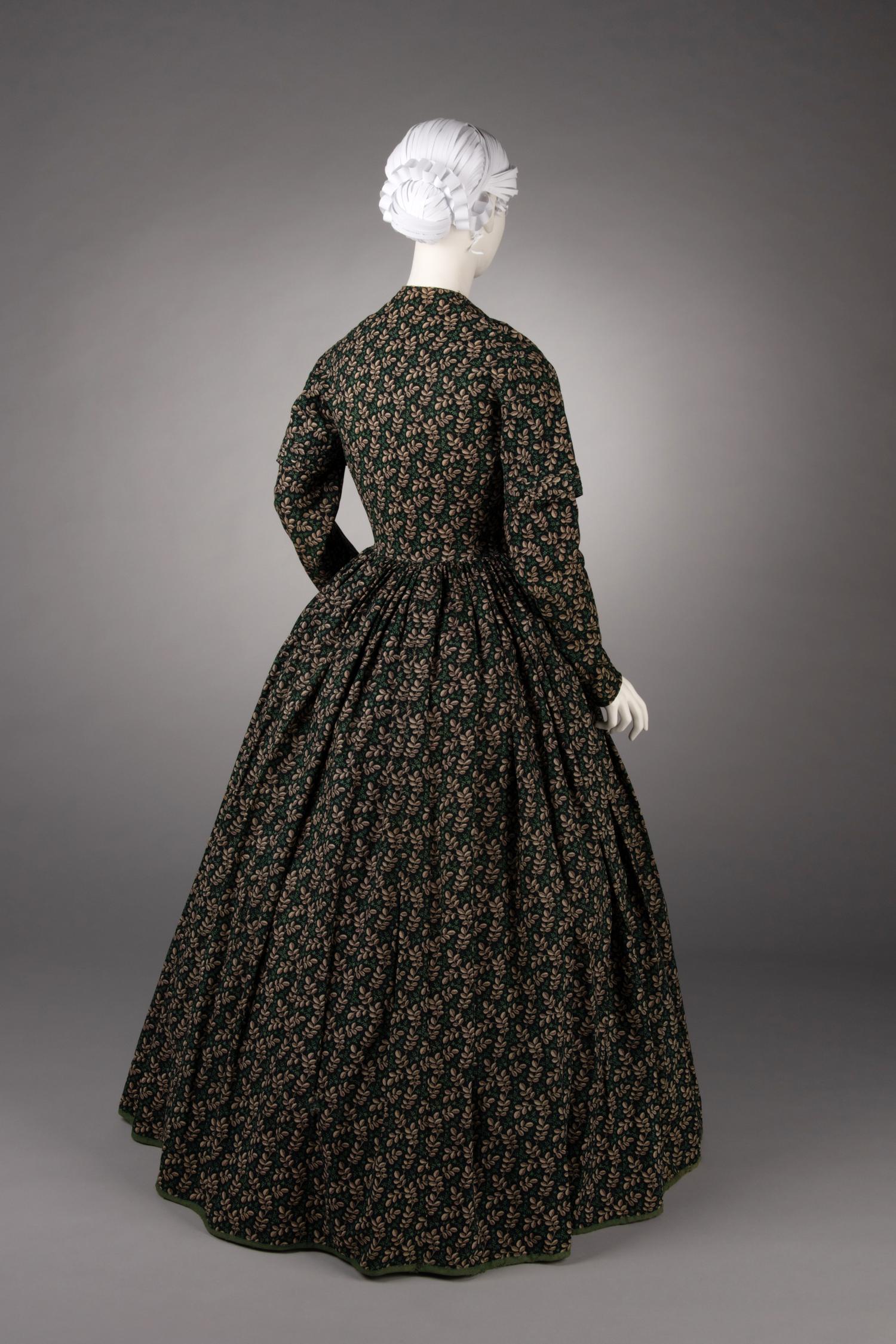 Printed Wool Day Dress, 1840s