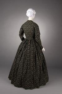 Printed Wool Day Dress, 1840s