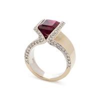 RUBELLITE TOURMALINE AND DIAMOND RING