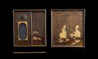 Two Japanese and Korean Lacquer Writing Boxes