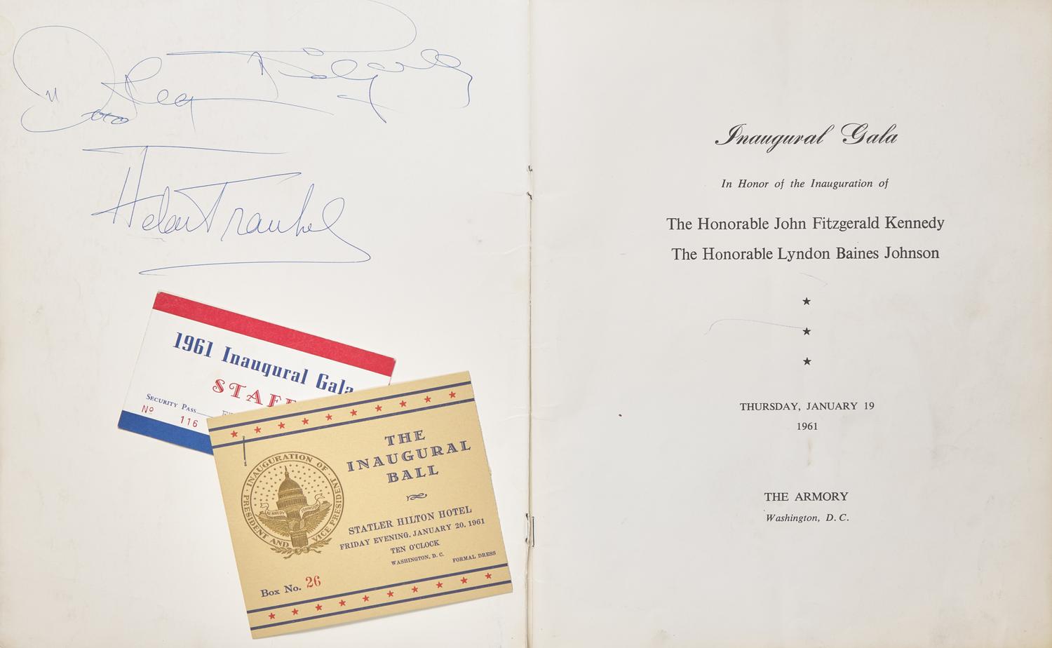 [Presidential] [Kennedy, John F.] Sinatra, Frank, and Ella Fitzgerald, and Harry Belafonte, et al. John F. Kennedy's Inaugural Gala Program, signed