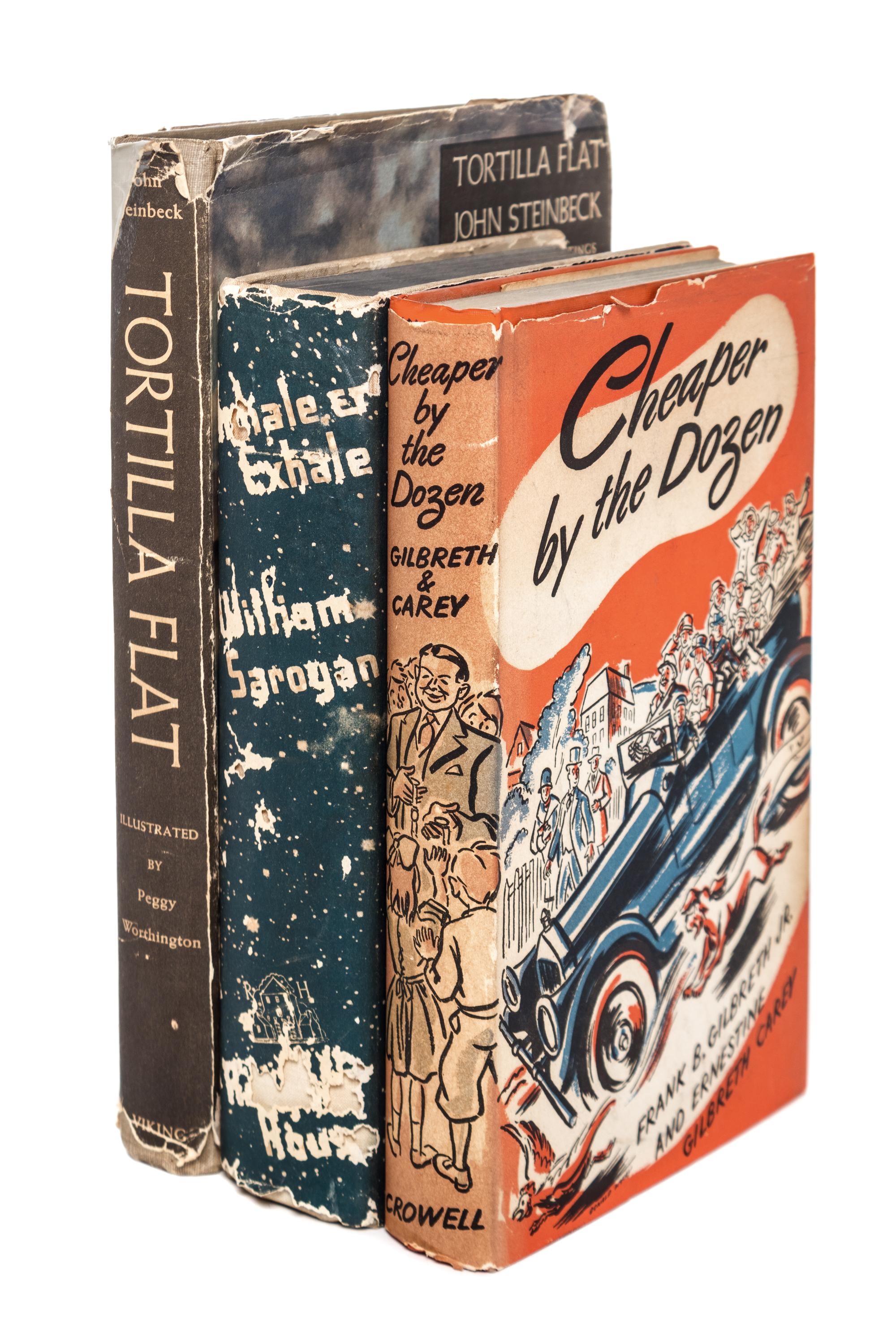 [AMERICAN LITERATURE]. A group of three works, comprising: Cheaper By The Dozen, Inhale Exhale, and Tortilla Flat
