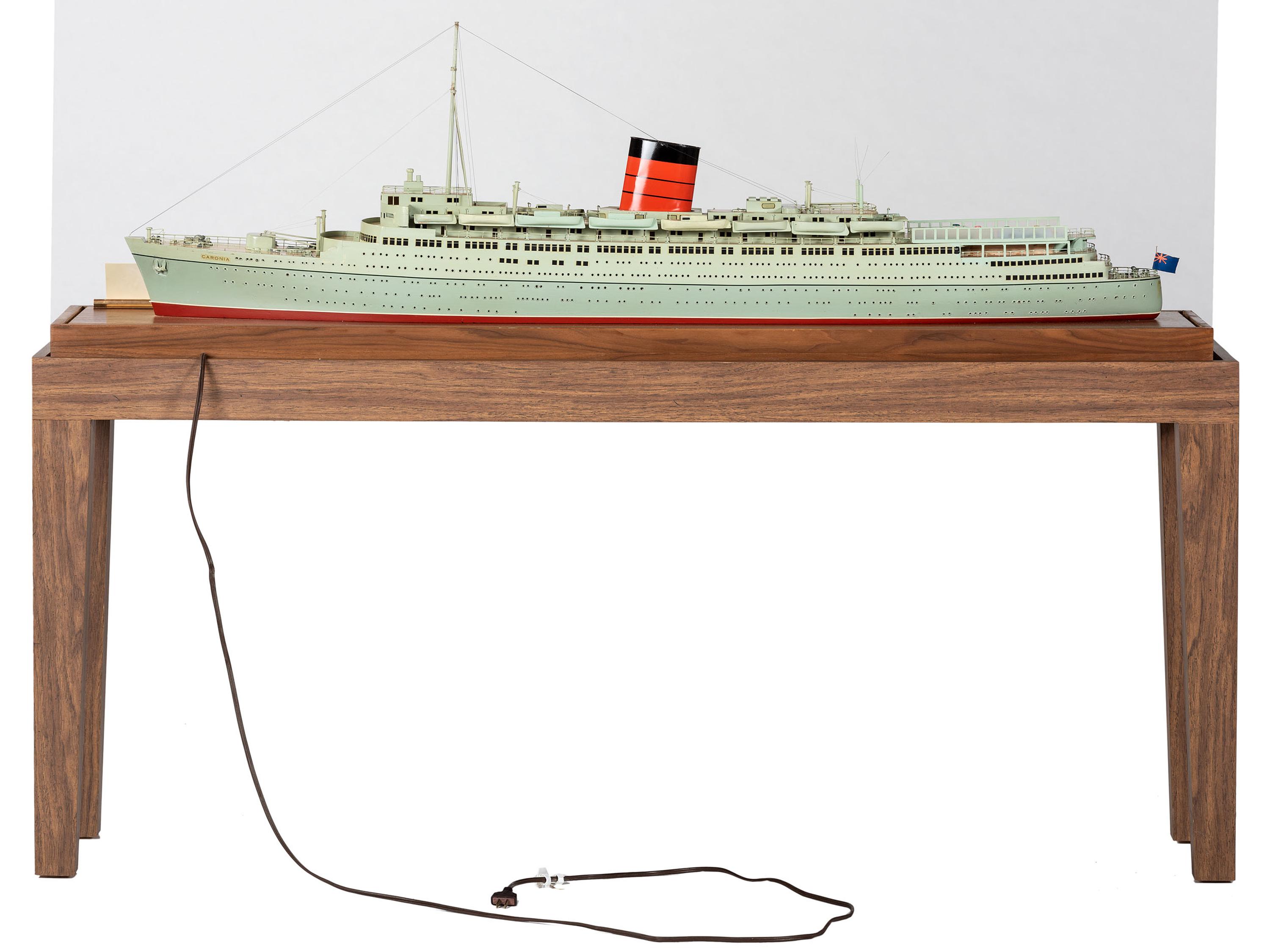 A Scale Model of the RMS Caronia Cunard Ocean Liner