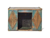 A Rustic Paint-Decorated Kneehole Desk DONATED BY NATE BERKUS