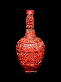 A Cinnabar Lacquer Bottle Vase