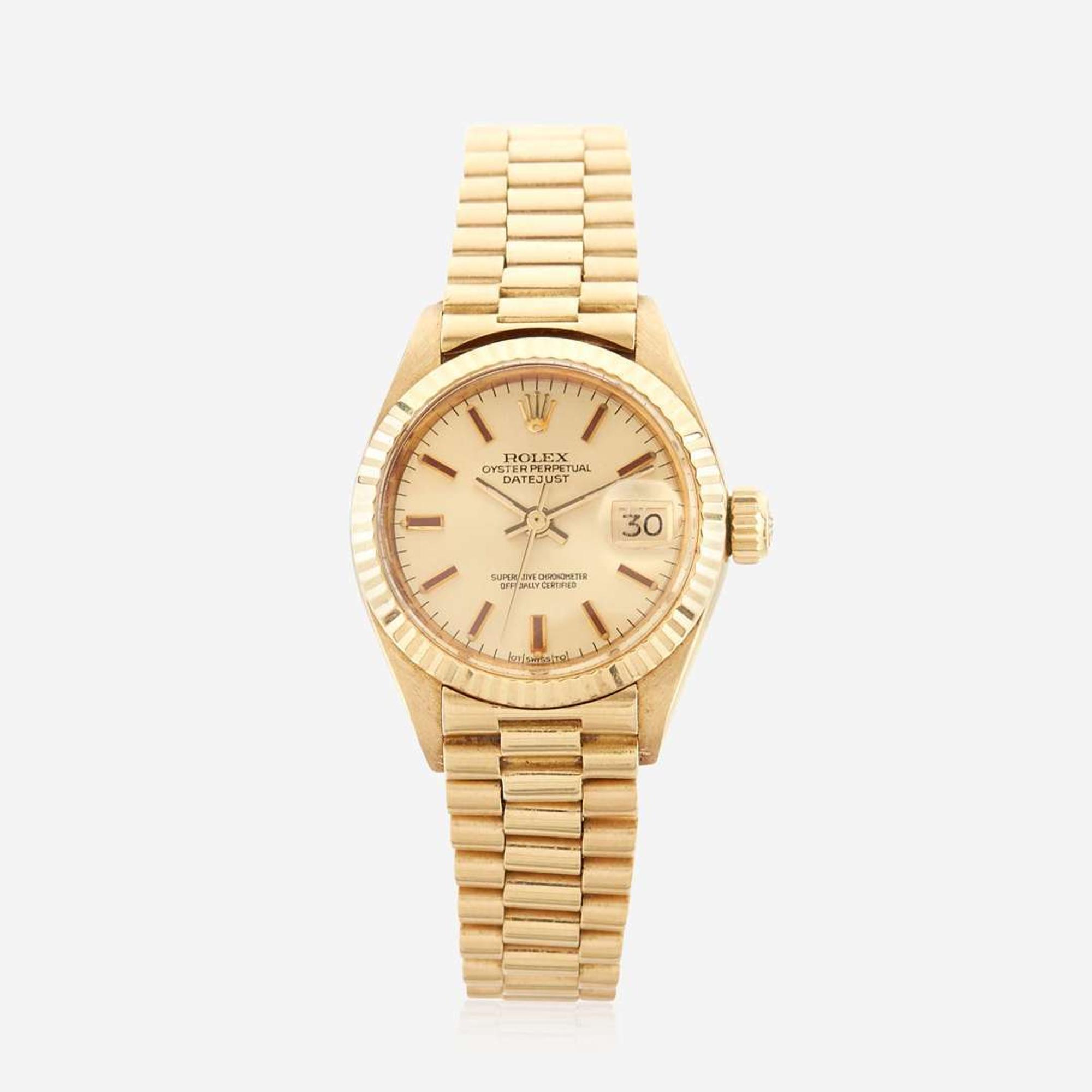 A lady's automatic gold watch, Rolex Oyster Perpetual, datejust 6917 C.1975