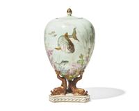 A Wedgwood Fish Decorated Porcelain Covered Urn