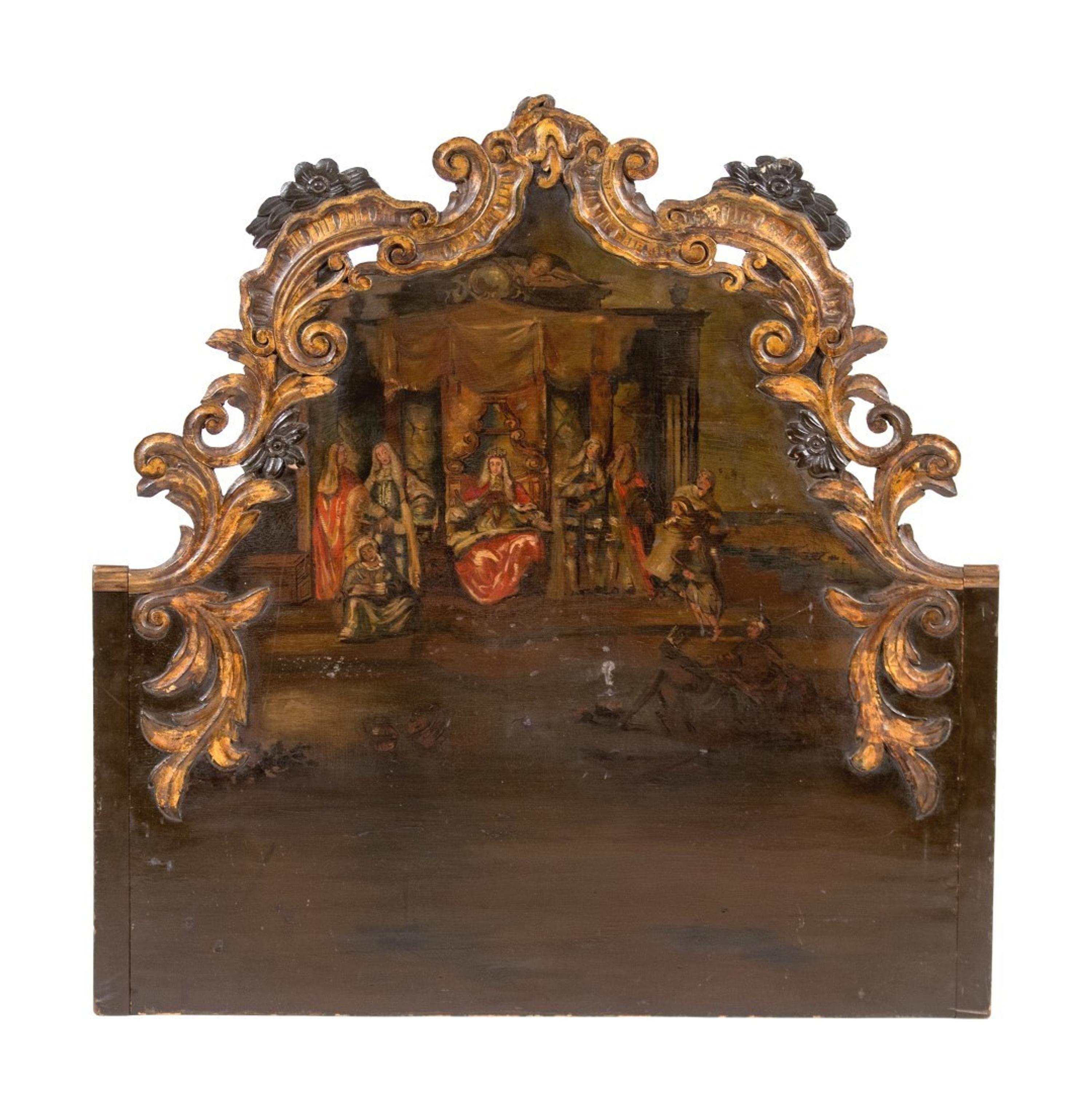 A Continental Carved, Parcel-Gilt and Polychromed Panel — LATE 19TH/EARLY 20TH CENTURY