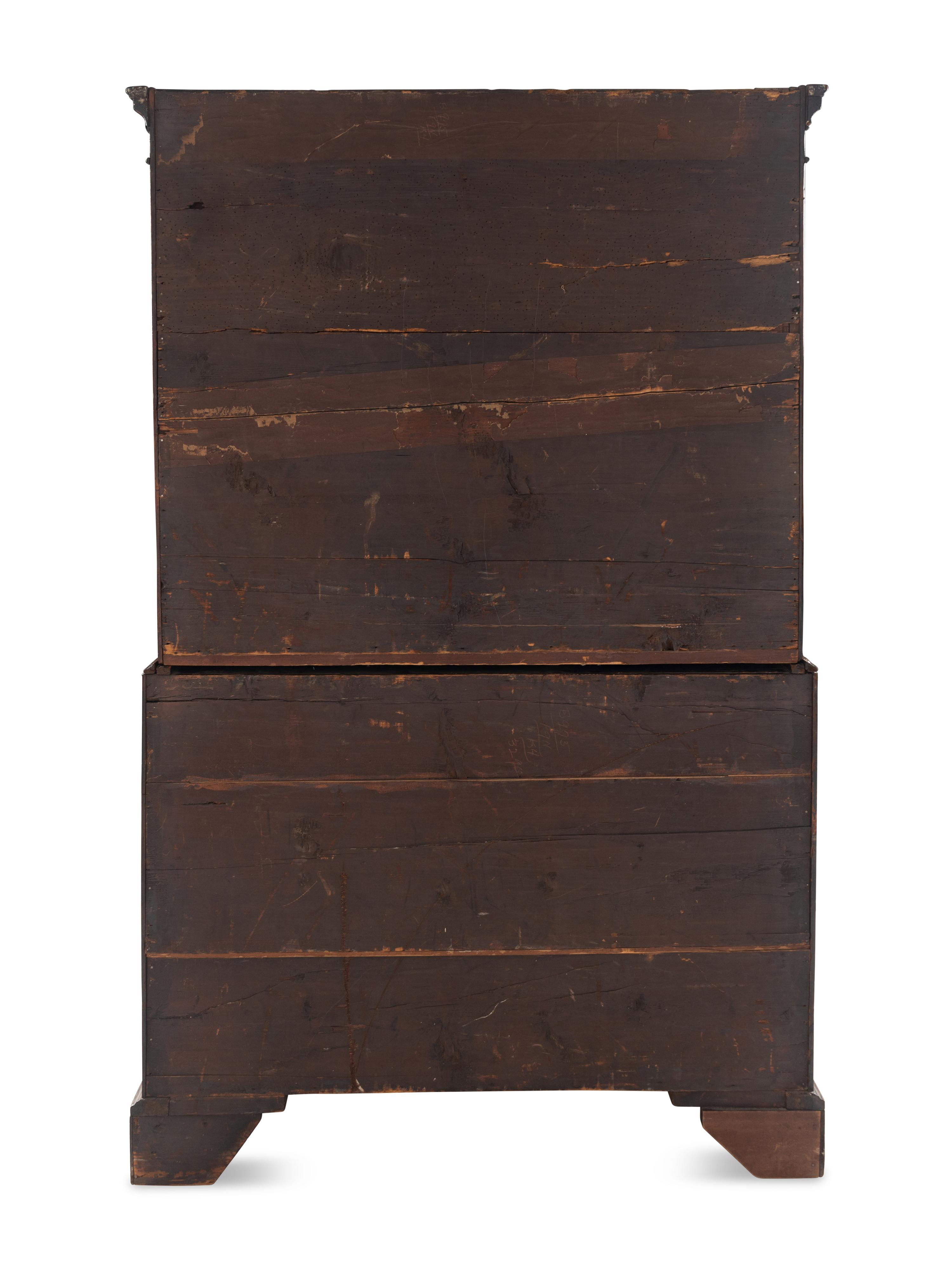 A George III Figured Mahogany Chest on Chest