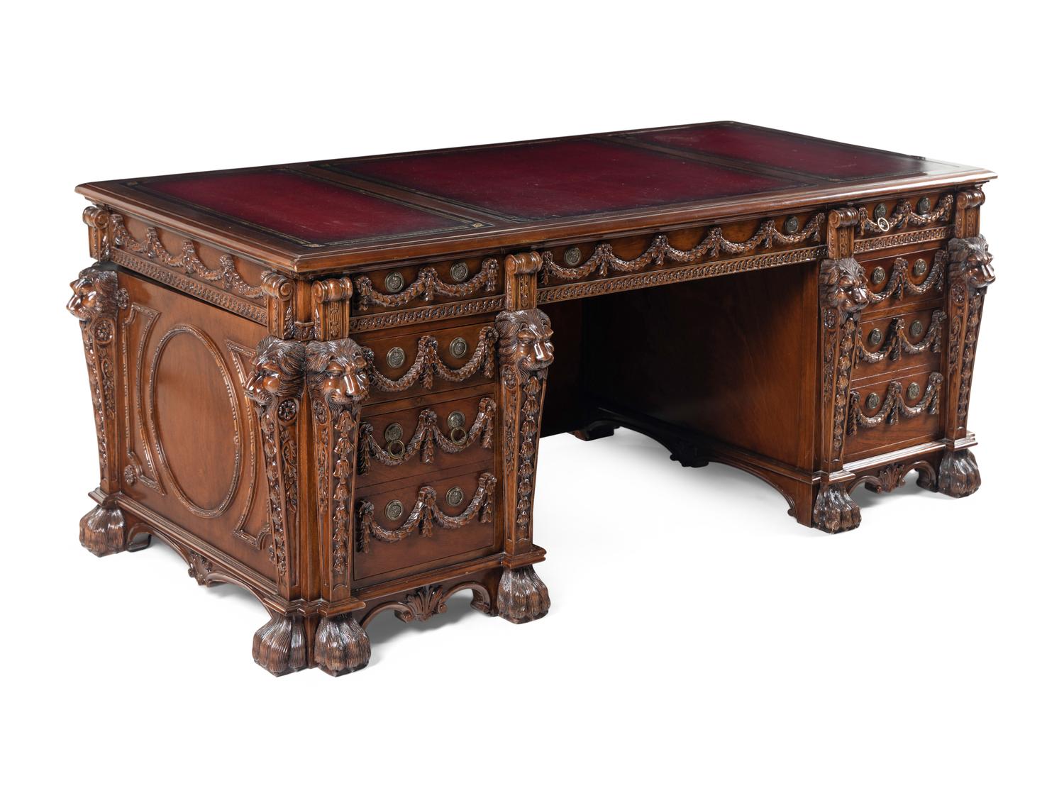 A George III Style Mahogany Partners' Desk