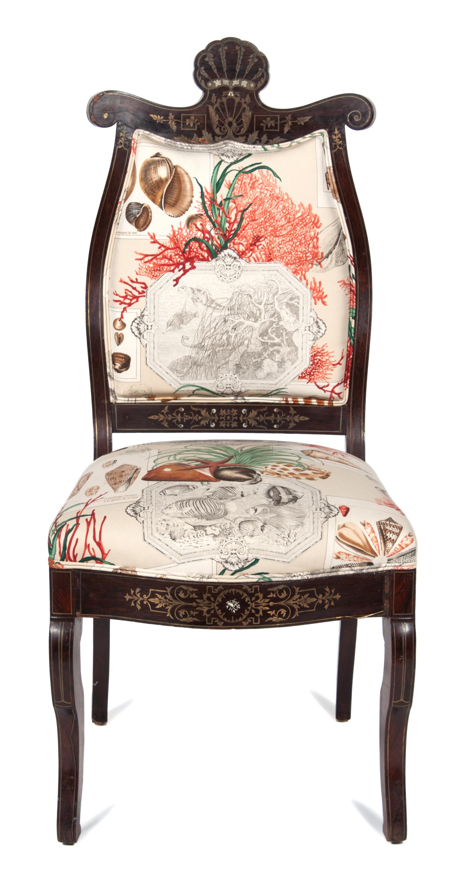A French Charles X Style Inlaid Rosewood Side Chair Height 40 inches. — 19TH CENTURY